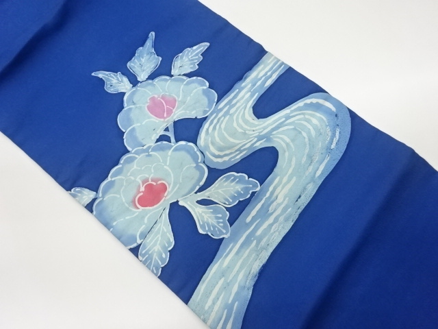 花葉に流水模様名古屋帯